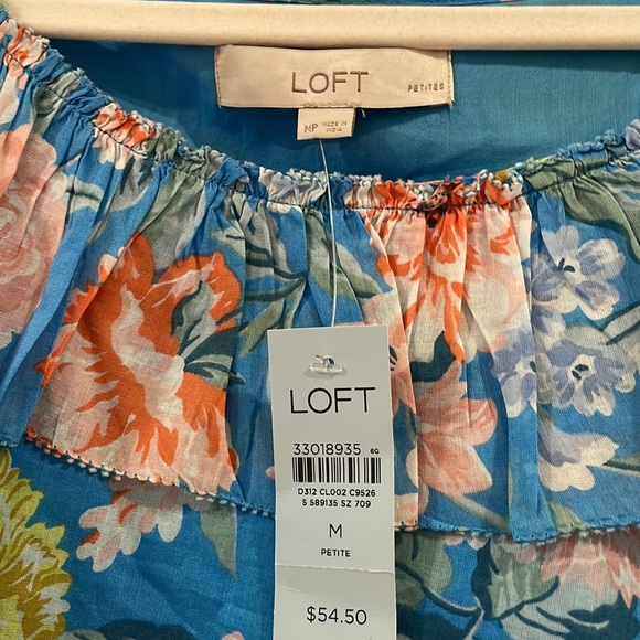 Loft Petite M flower blouse - Picture 2 of 6